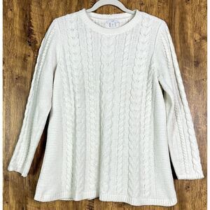 J. Jill Cable Knit Ivory Sweater, size small